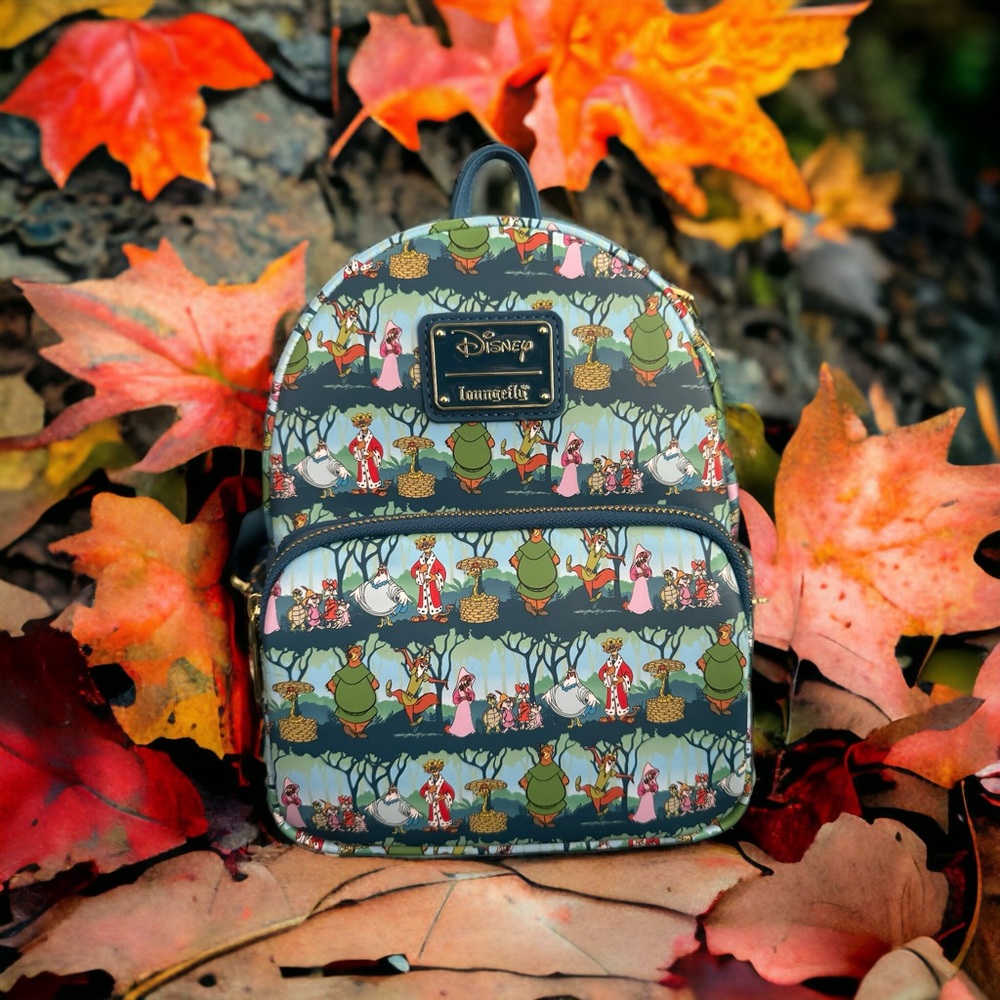 Disney x Loungefly Robin Hood AOP Mini Backpack